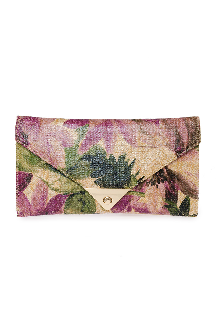Tropical Straw Clutch in Floral Multi DAILYLOOK