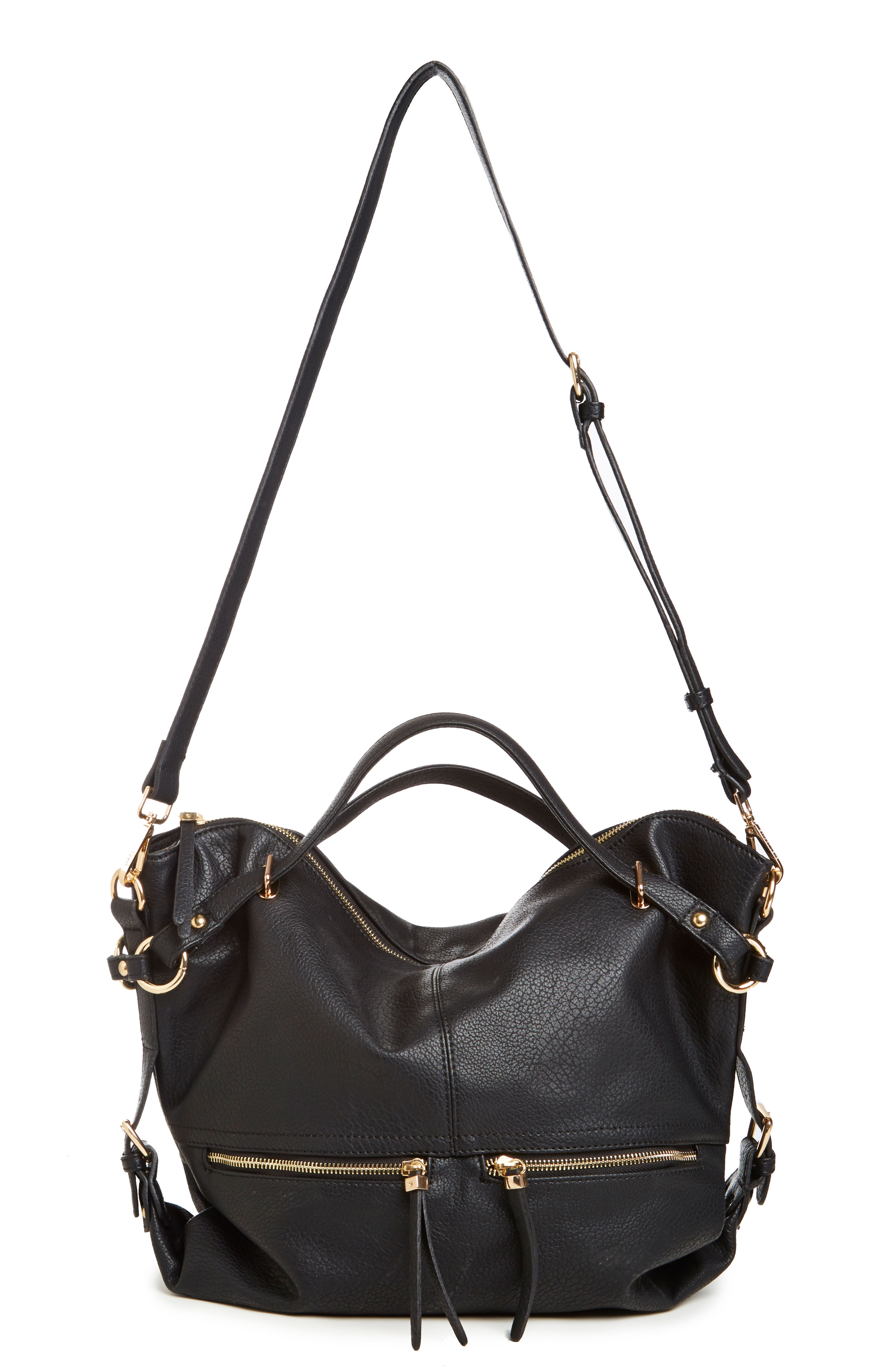 Sadler Vegan Leather Shoulder Bag in Black DAILYLOOK