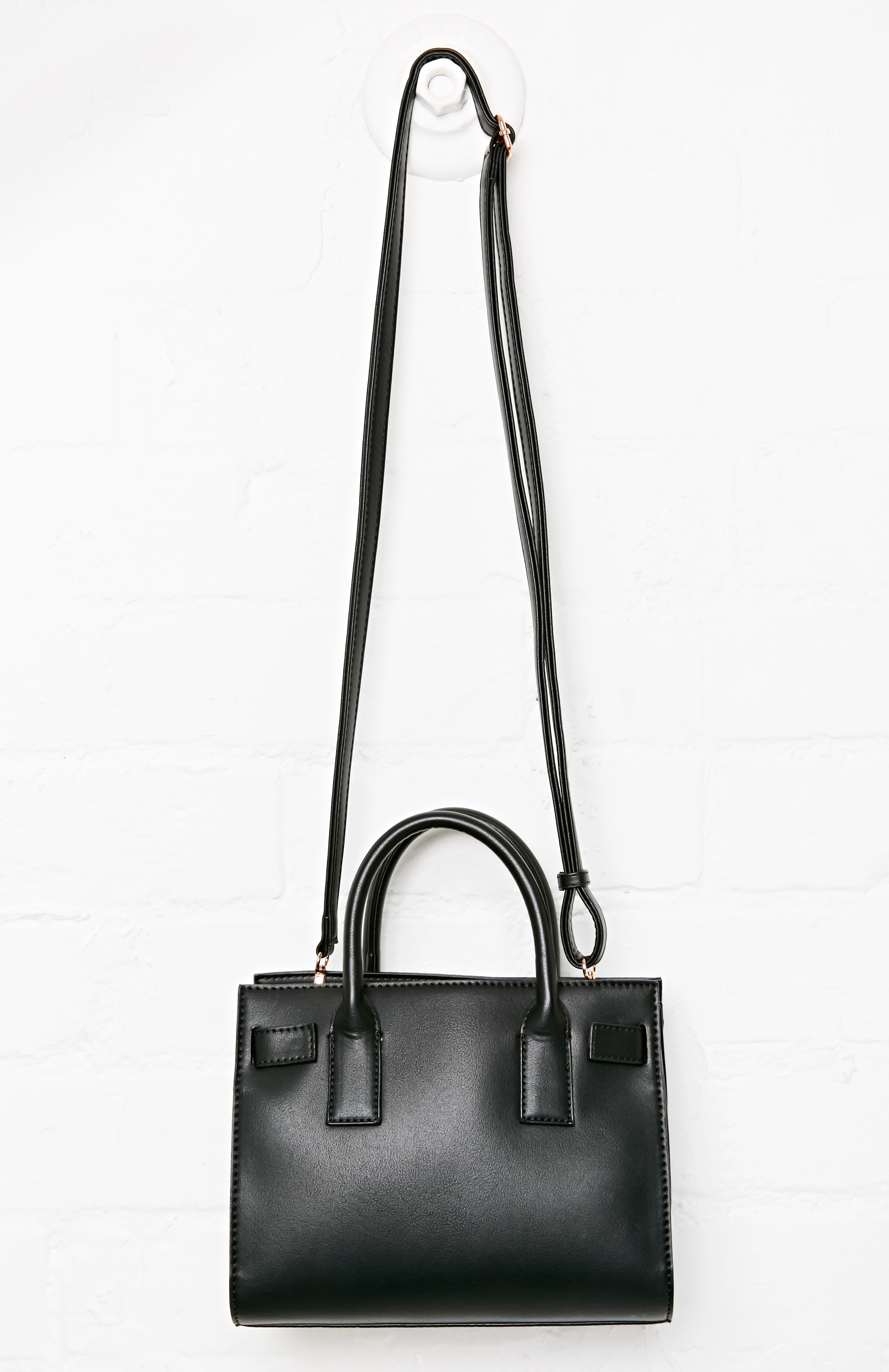 DAILYLOOK Tabitha Mini Vegan Leather Accordion Tote in Black DAILYLOOK