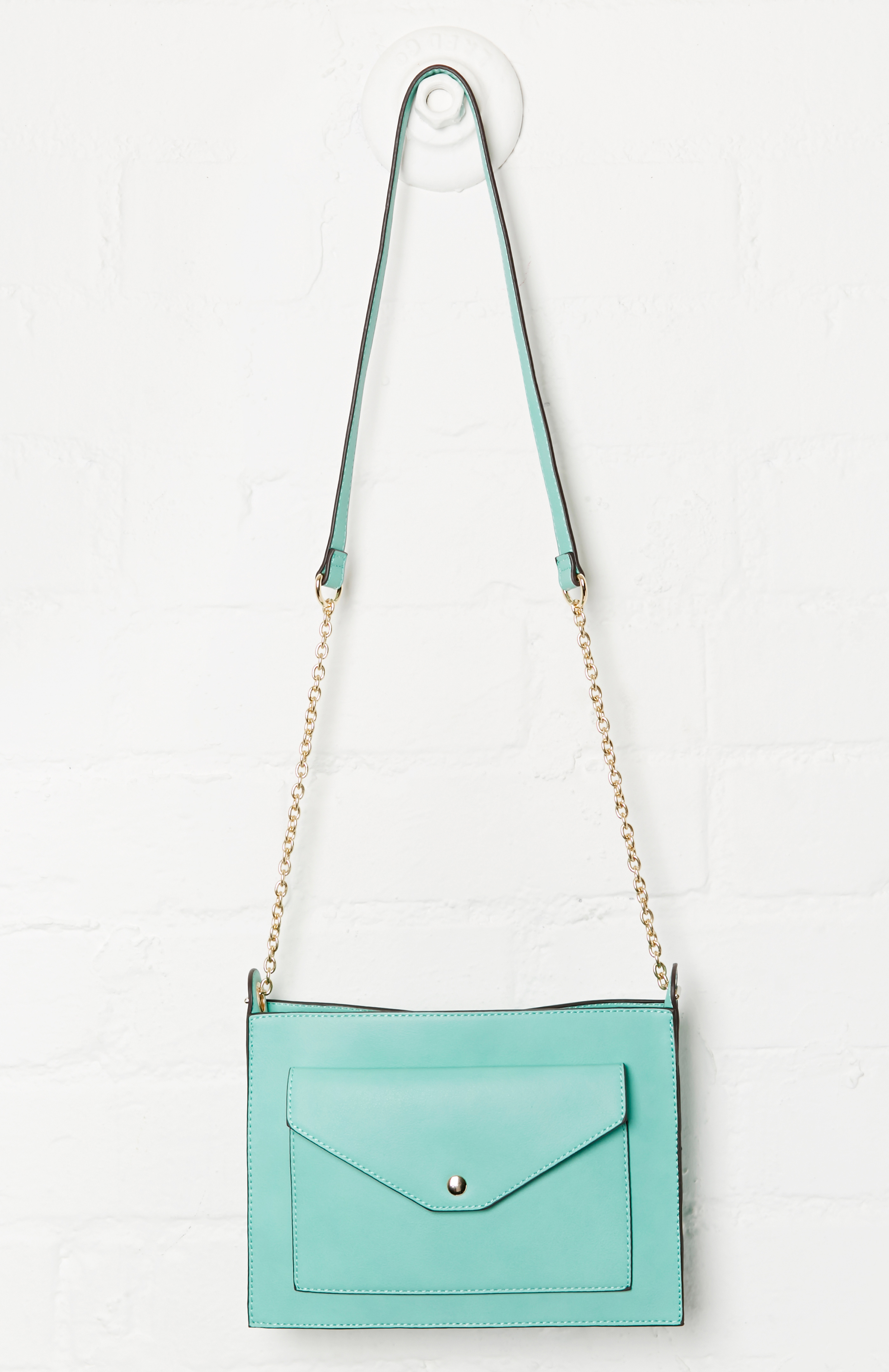 Anna Ella Vegan Leather Envelope Shoulder Bag in Mint | DAILYLOOK