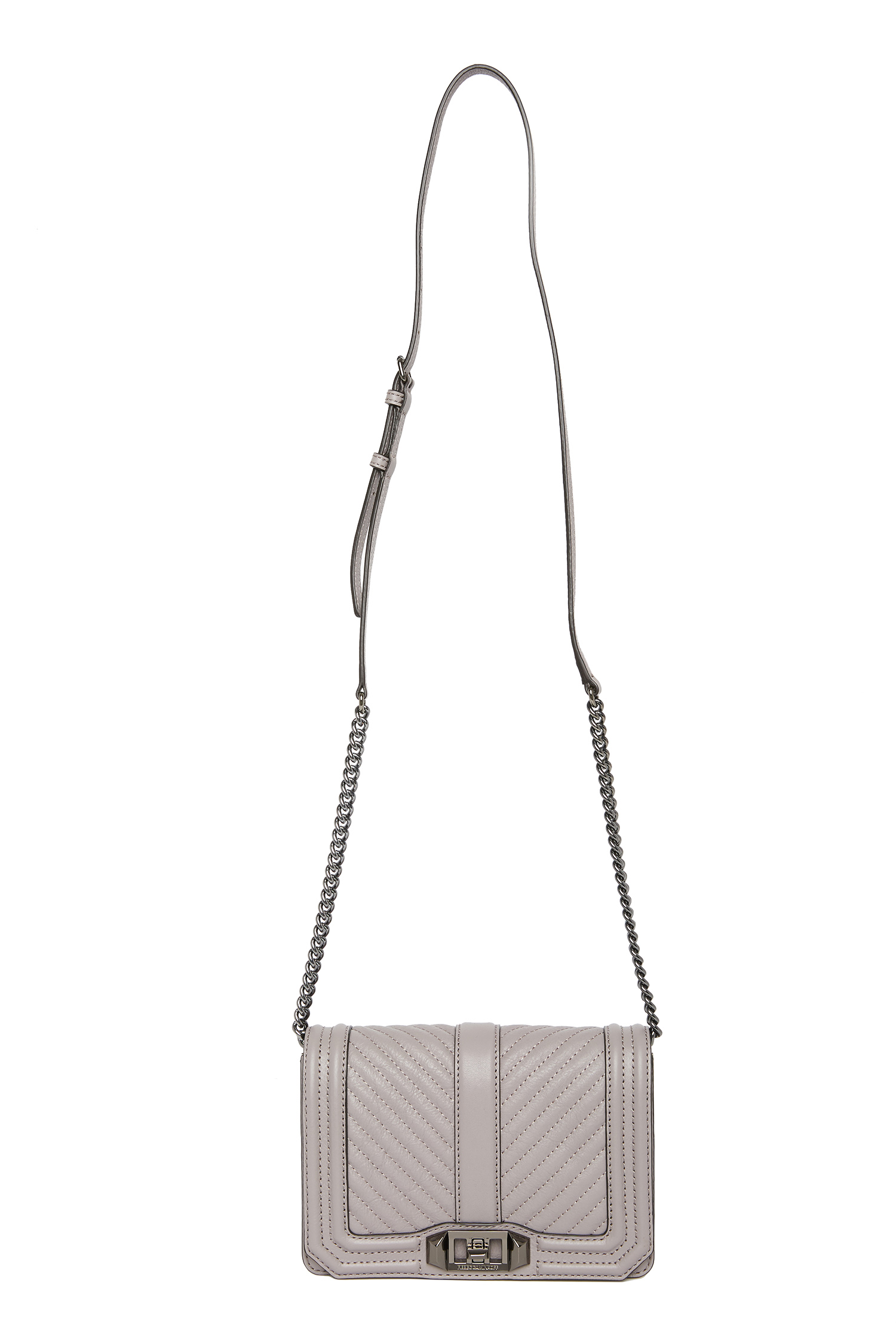 Rebecca Minkoff Chevron Quilted Crossbody in Grey DAILYLOOK