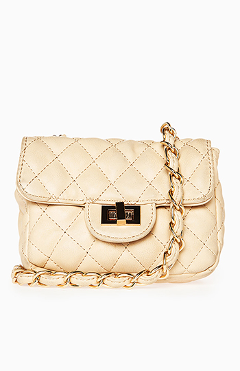Mini Quilted Lady Bag in Beige | DAILYLOOK