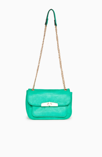 Vibrant Chain Strap Purse in Green | DAILYLOOK