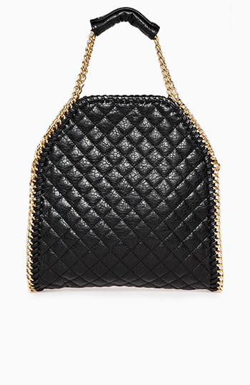 black chain tote