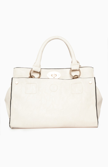 Multi Compartment Handbag in Ivory | DAILYLOOK