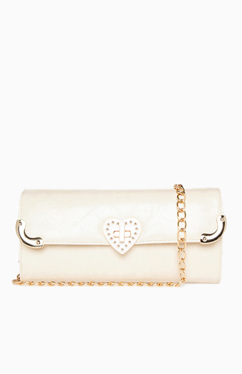 Studded Heart Wallet Clutch Slide 1