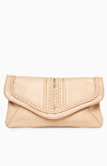 Braid and Zipper Accent Clutch Slide 1