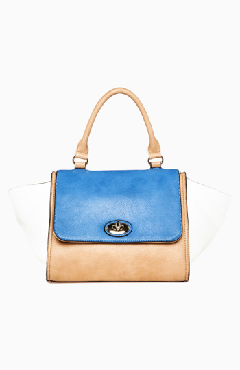 Chic Colored Blocked Handbag Slide 1