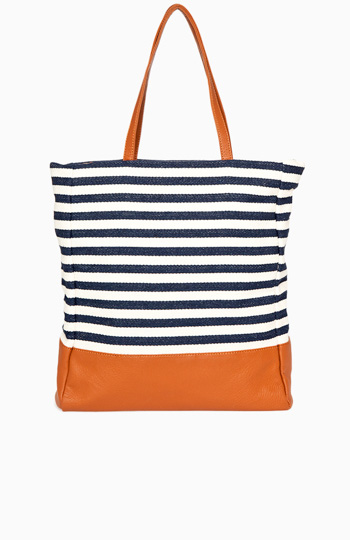 Nautical Striped Tote Slide 1