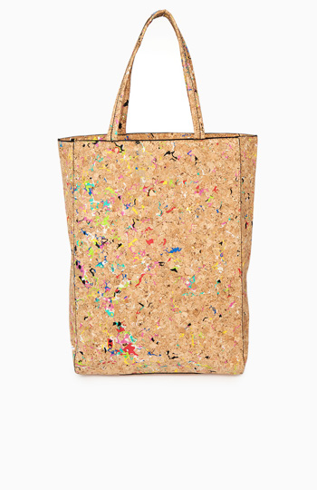 Color Flecked Cork Tote Slide 1