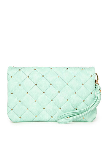 Quilted Stud Clutch Slide 1