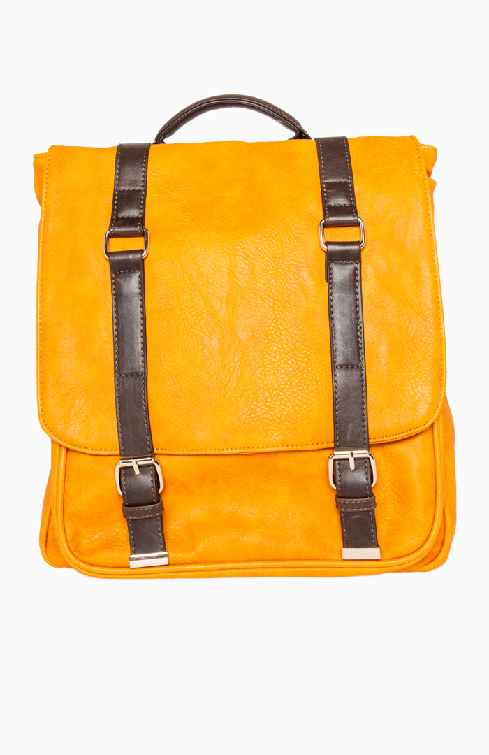 Satchel Backpack in Orange | DAILYLOOK