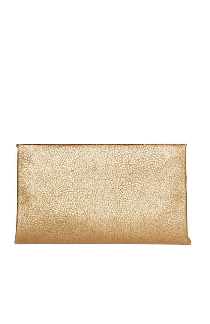 Classic Leatherette Clutch in Gold DAILYLOOK