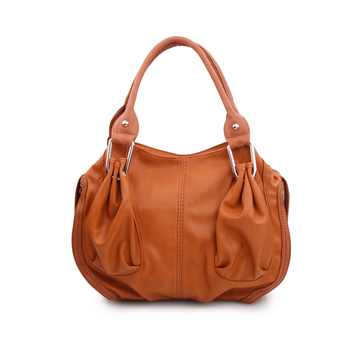 Gathered Pouch Tote in Camel DAILYLOOK