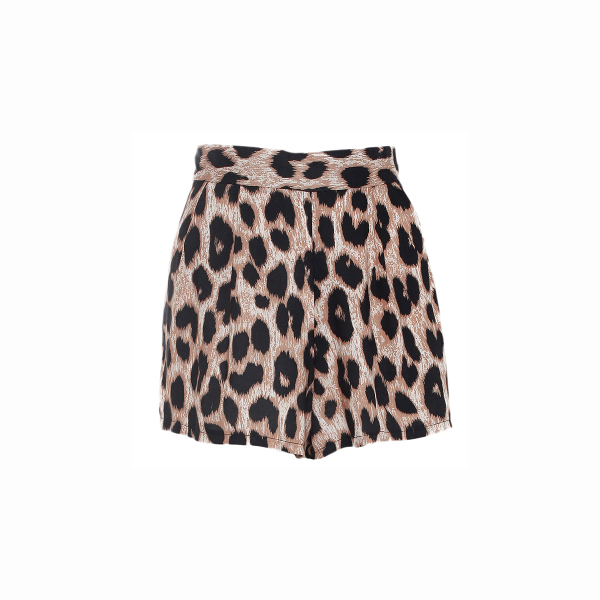 High Waisted Leopard Print Shorts in Brown DAILYLOOK