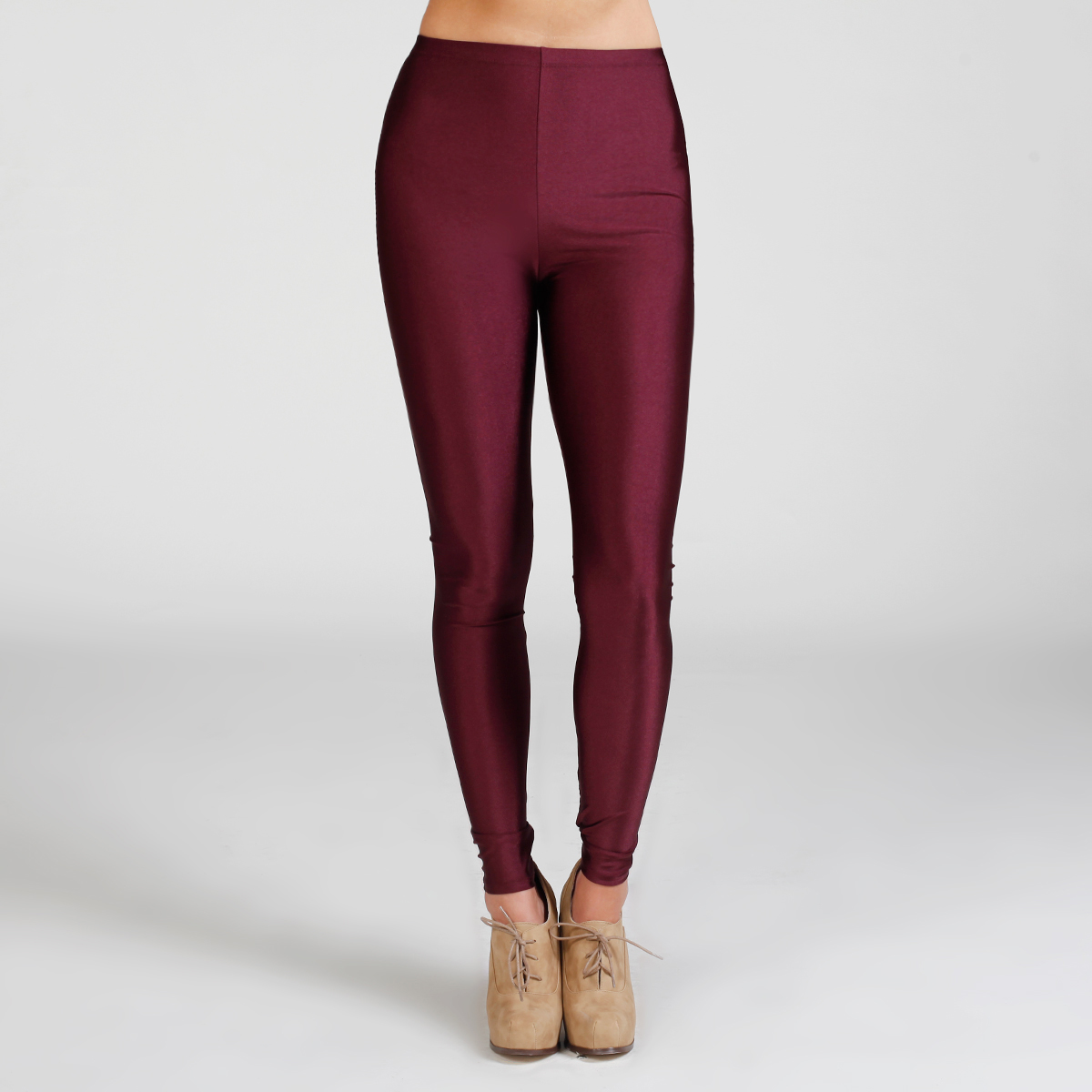 High Waisted Leggings in Burgundy DAILYLOOK