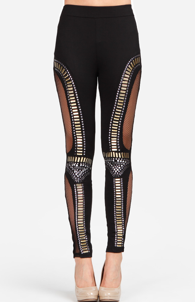 Studded Detail Leggings in Black DAILYLOOK