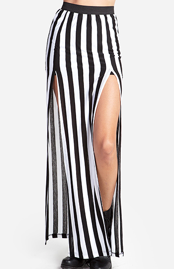 Striped Maxi Skirt Slide 1