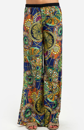 Kaleidoscope Wide Leg Pants in Floral Multi | DAILYLOOK