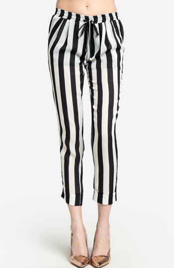 Striped Drawstring Pants Slide 1