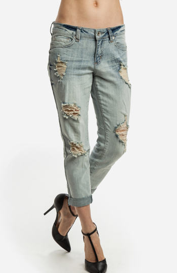 Distressed Boyfriend Jeans Slide 1