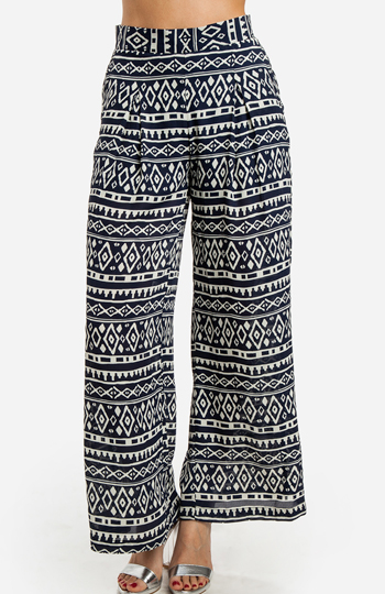 Tapa Print Wide Leg Pants Slide 1