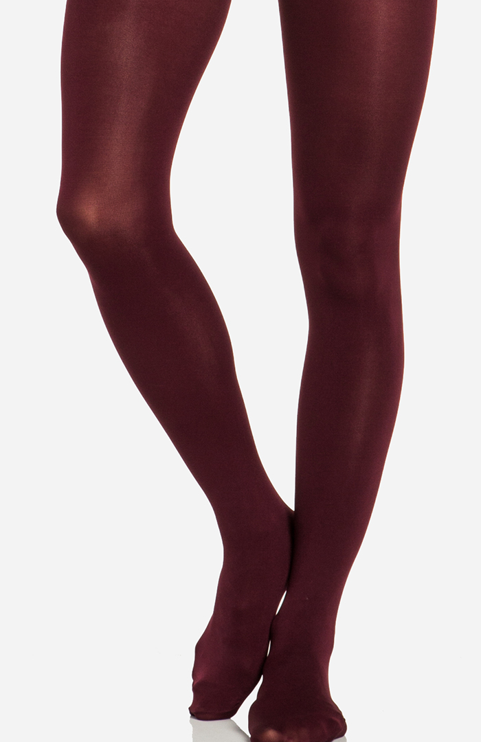 SemiOpaque Tights in Burgundy DAILYLOOK