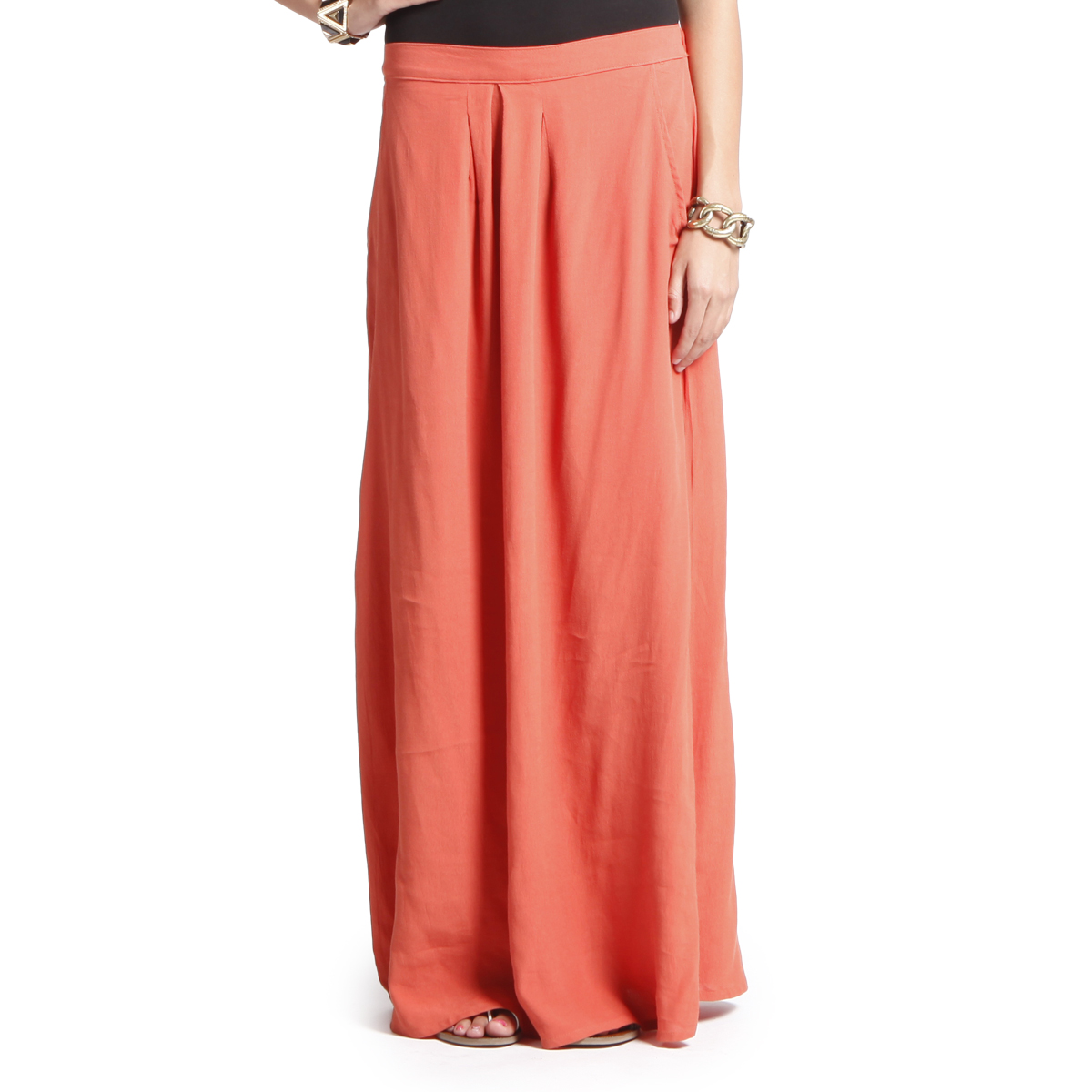 maxi skirt rust