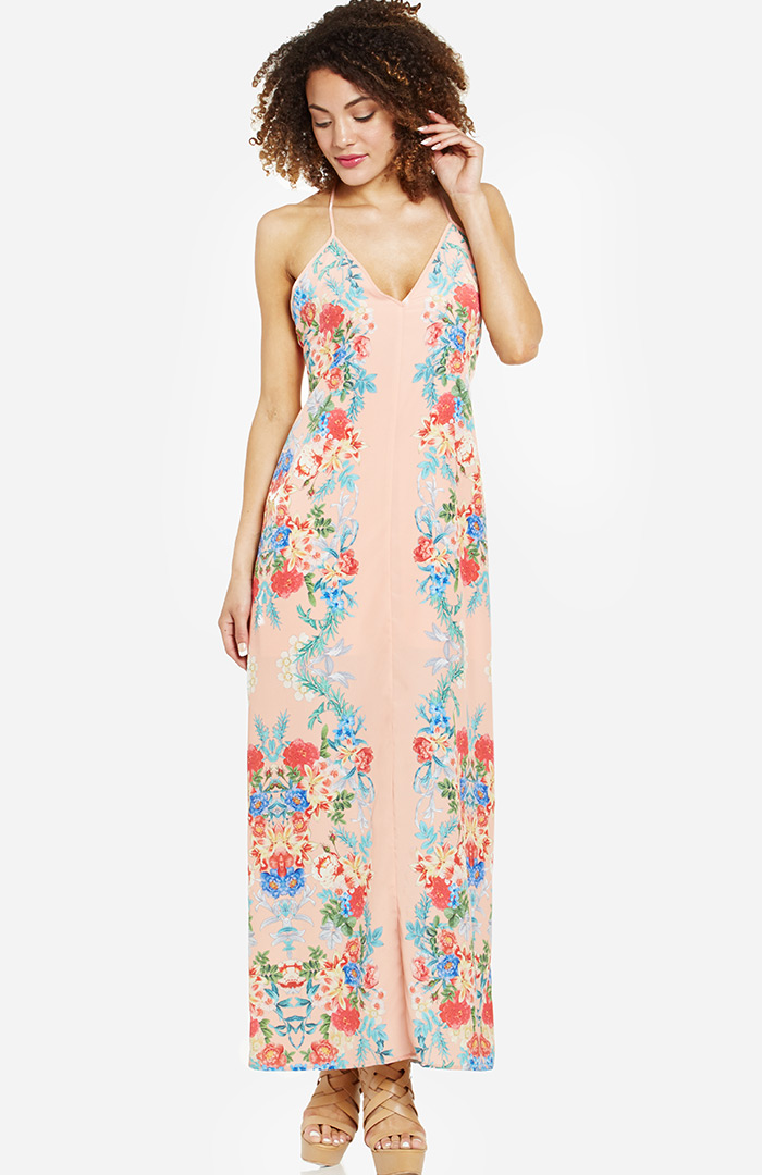 Keepsake Botanic Maxi Dress in Peach DAILYLOOK