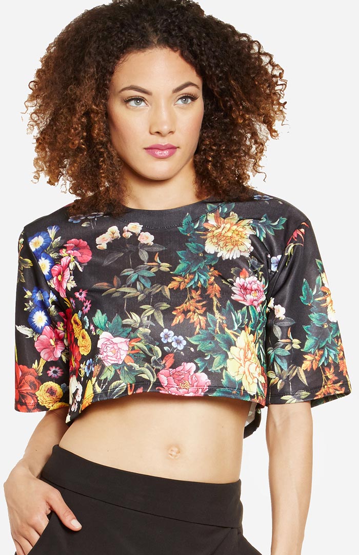 Dark Floral Crop Top in Floral Multi DAILYLOOK