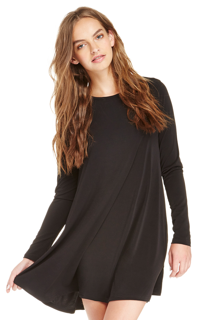 Glamorous Jersey Swing Dress in Black | DAILYLOOK