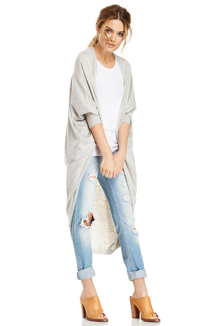 Glamorous Long Cocoon Cardigan in Grey DAILYLOOK