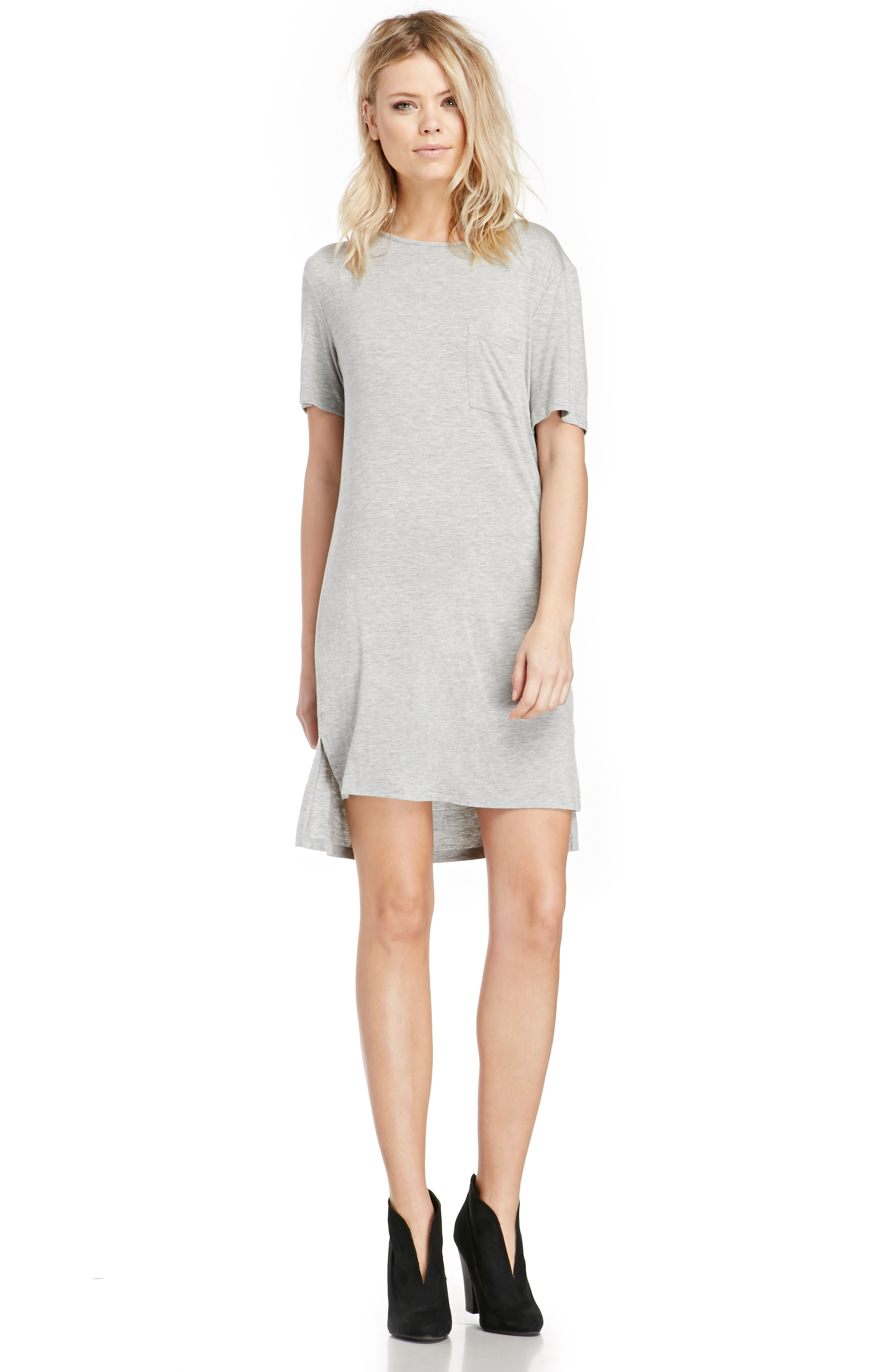 Glamorous Dip Back TShirt Dress in Grey DAILYLOOK
