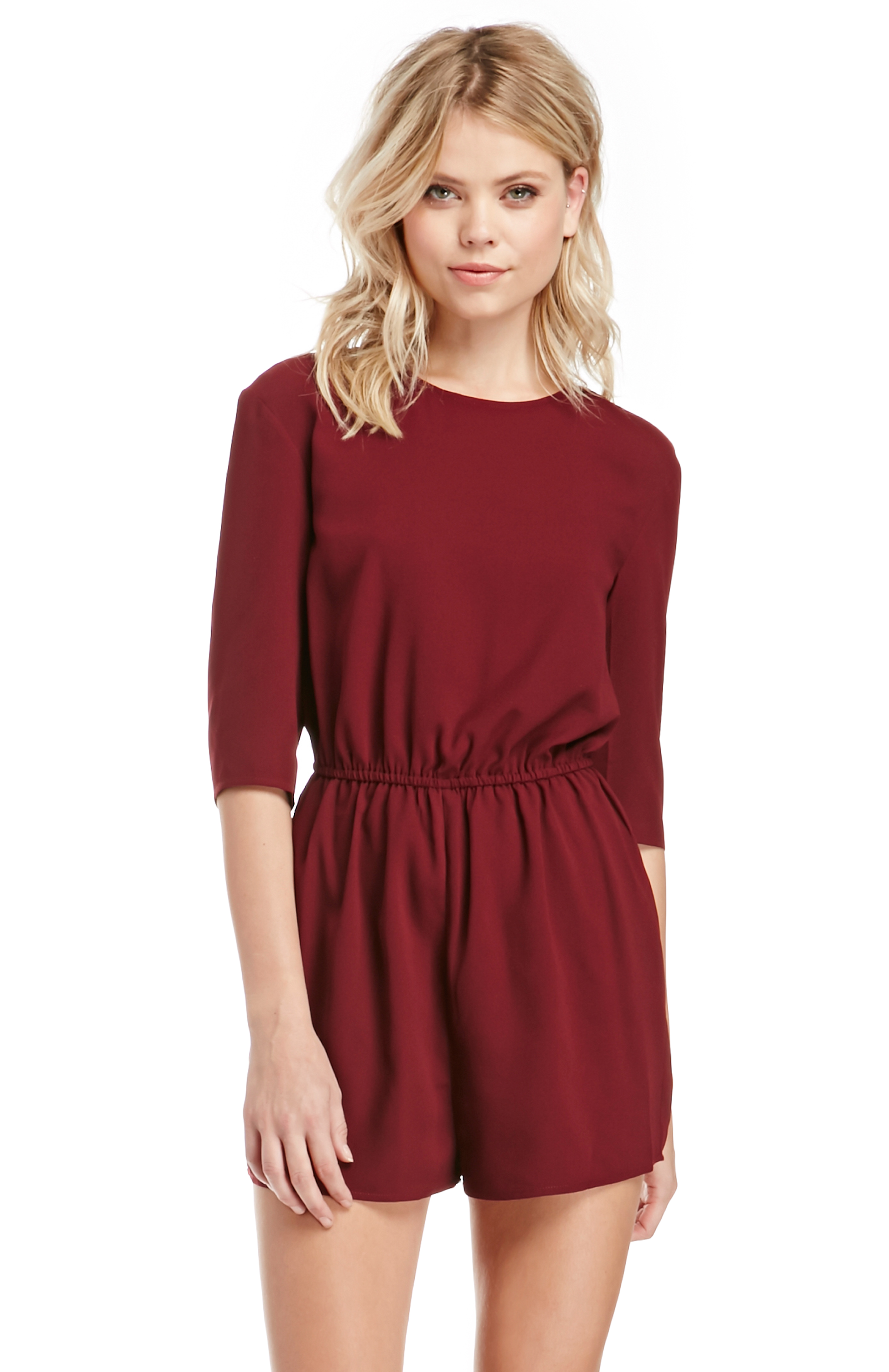 The Fifth Label Front Seat Romper in Burgundy | DAILYLOOK