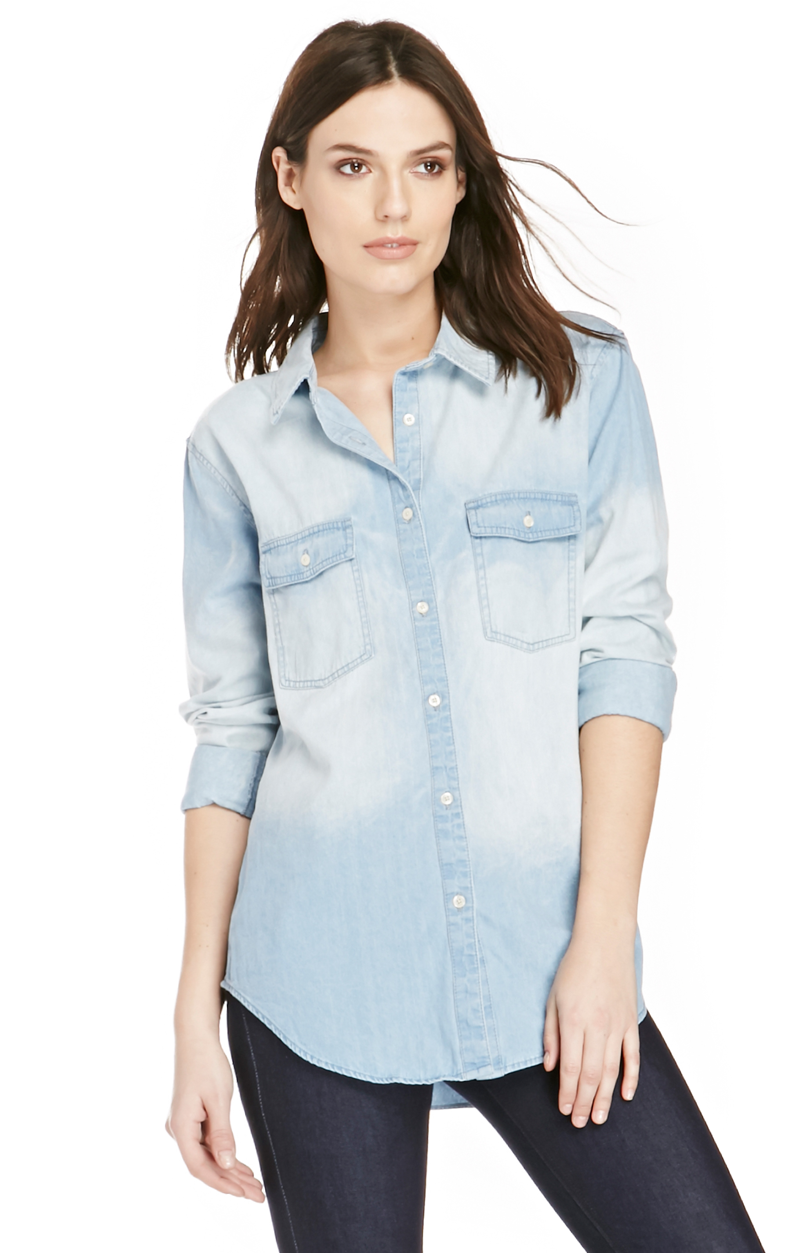 The Fifth Label Chambray Cotton Shirt in Light Blue | DAILYLOOK
