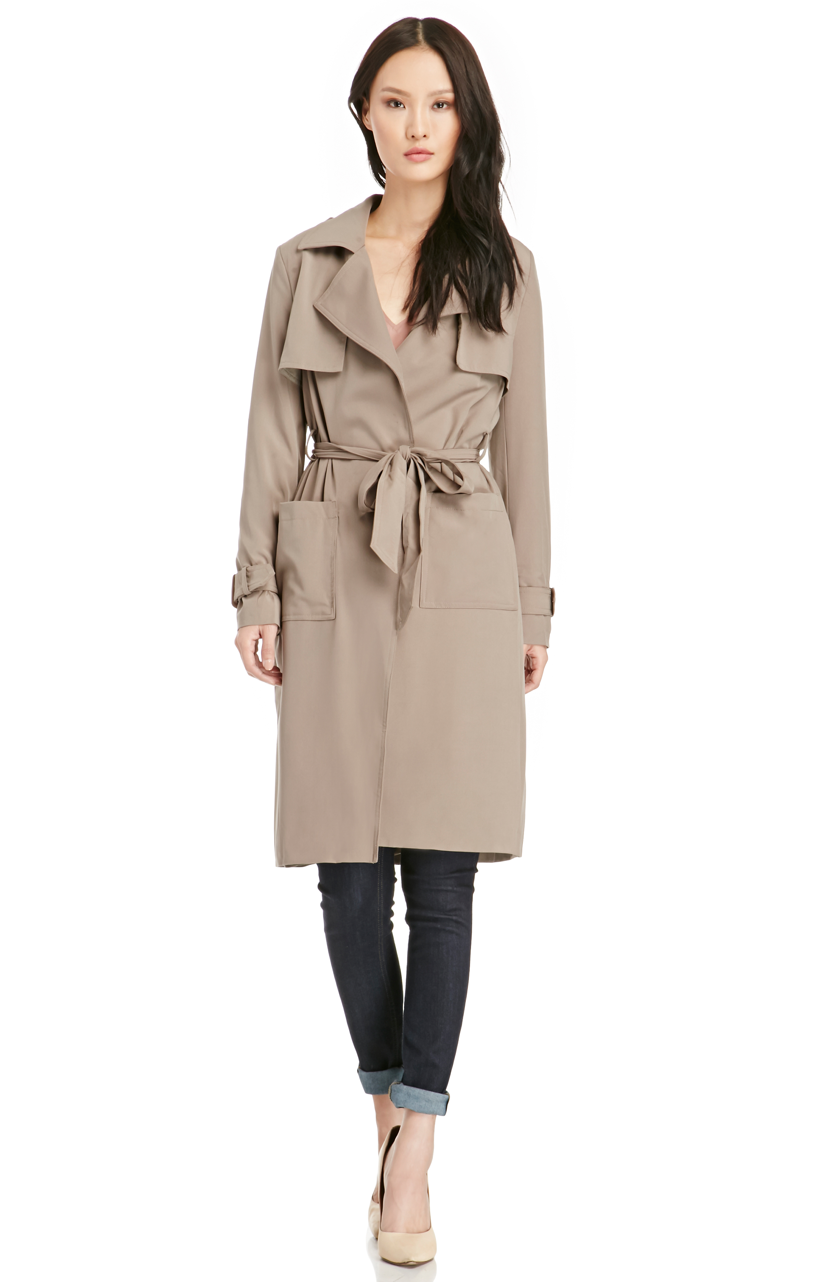 Glamorous Classic Trench Coat in Taupe DAILYLOOK