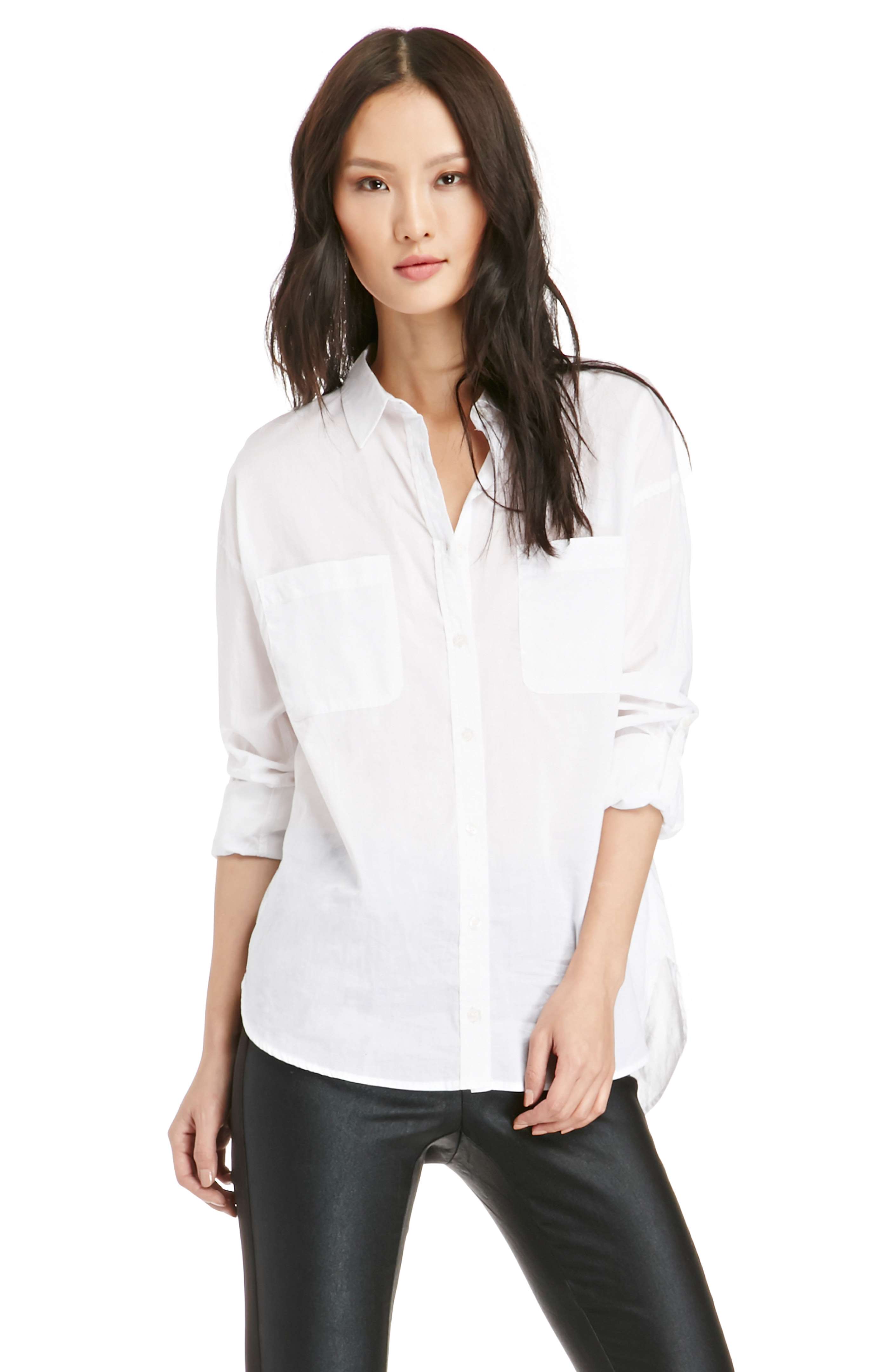 Classic Cotton Button Down Shirt in White | DAILYLOOK