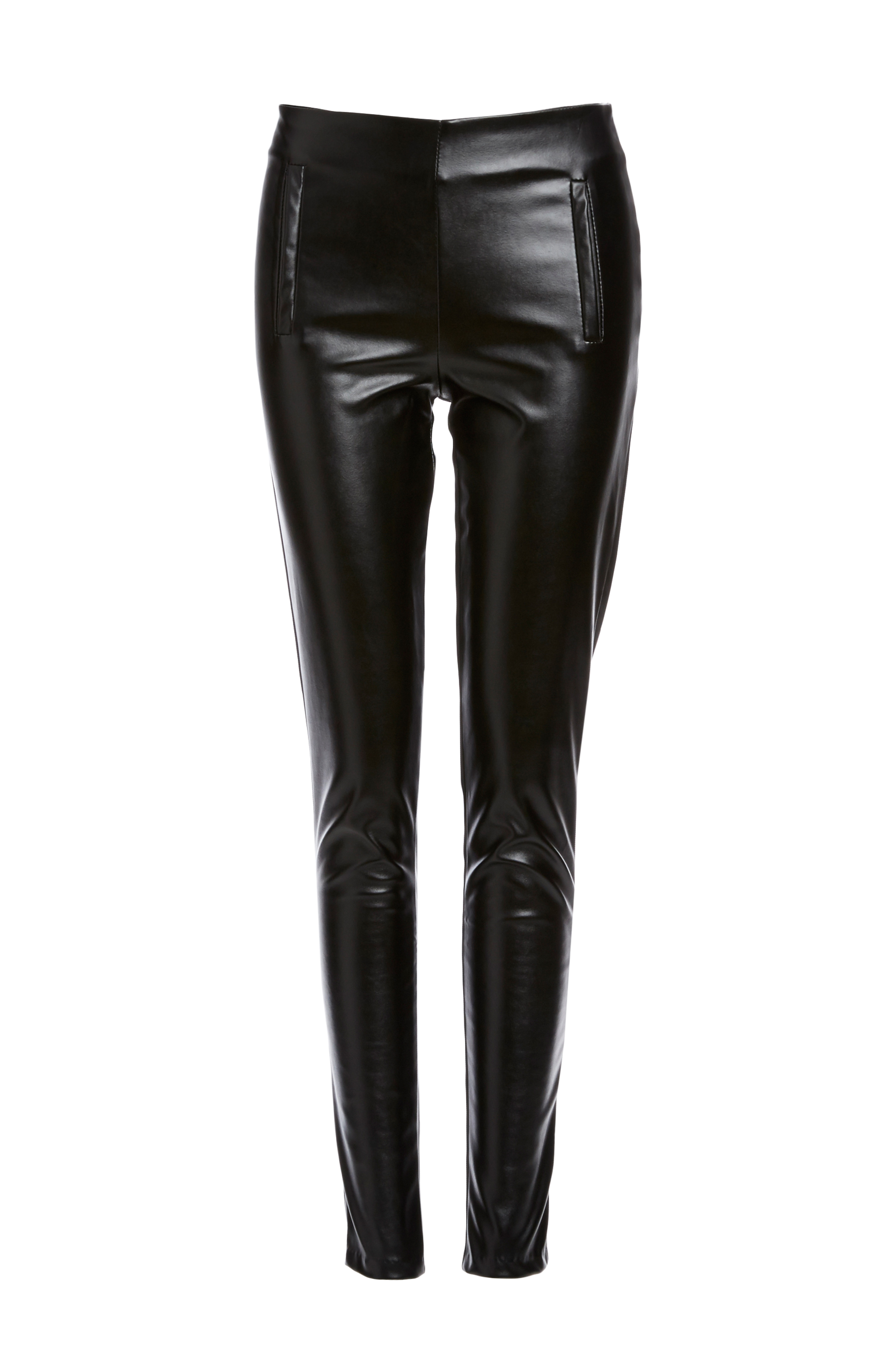 Six Crisp Days Skinny Vegan Leather Pants in Black DAILYLOOK