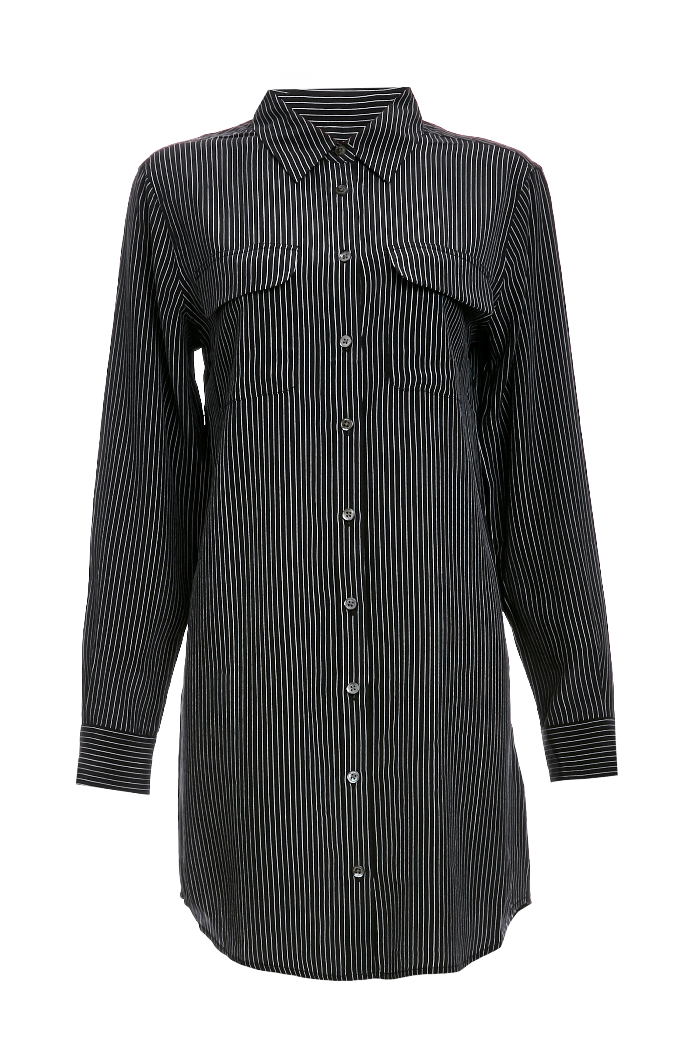 EQUIPMENT Slim Signature Dress in Black/White DAILYLOOK