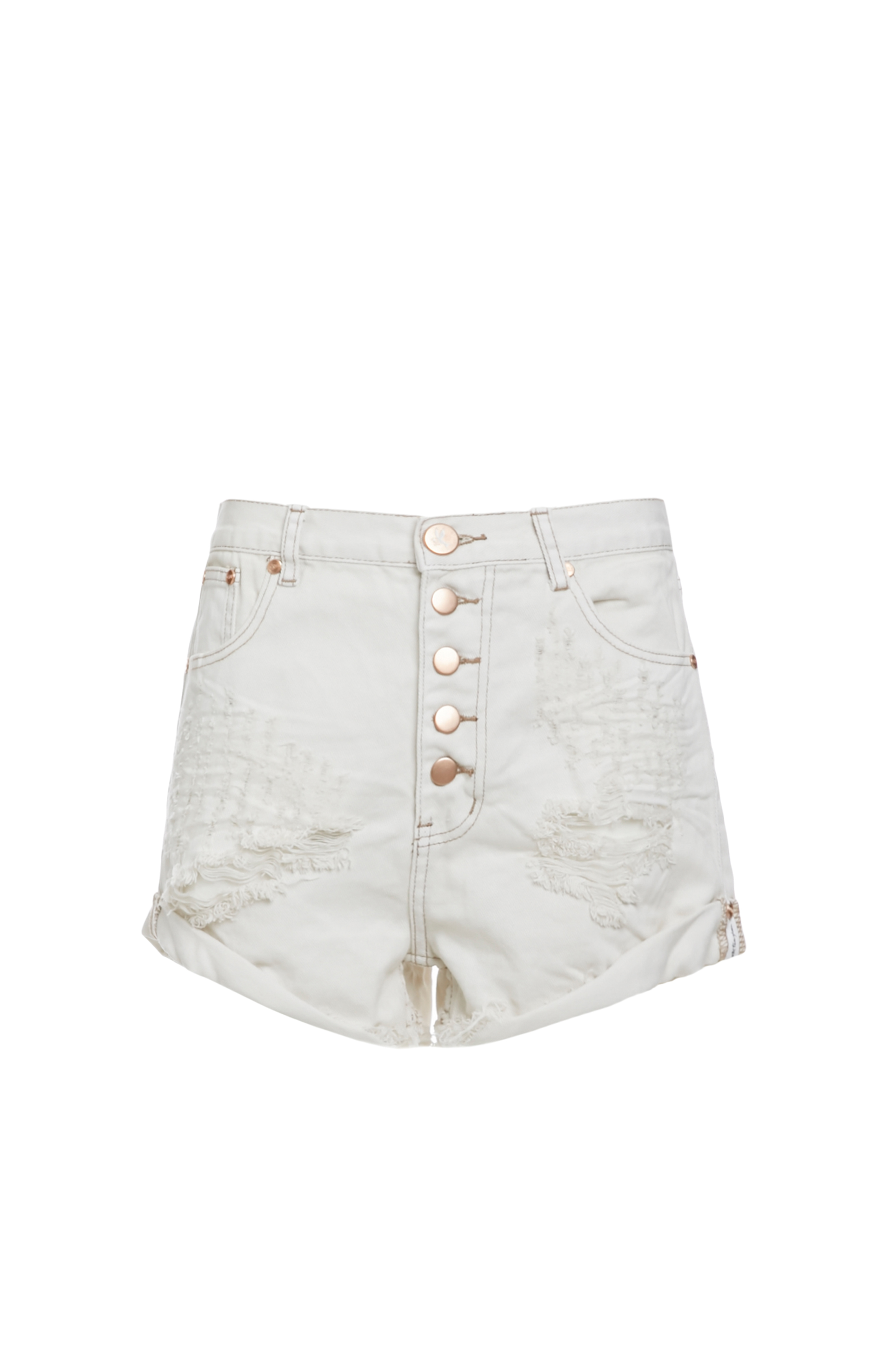 One Teaspoon Froste Outlaws Shorts in White | DAILYLOOK