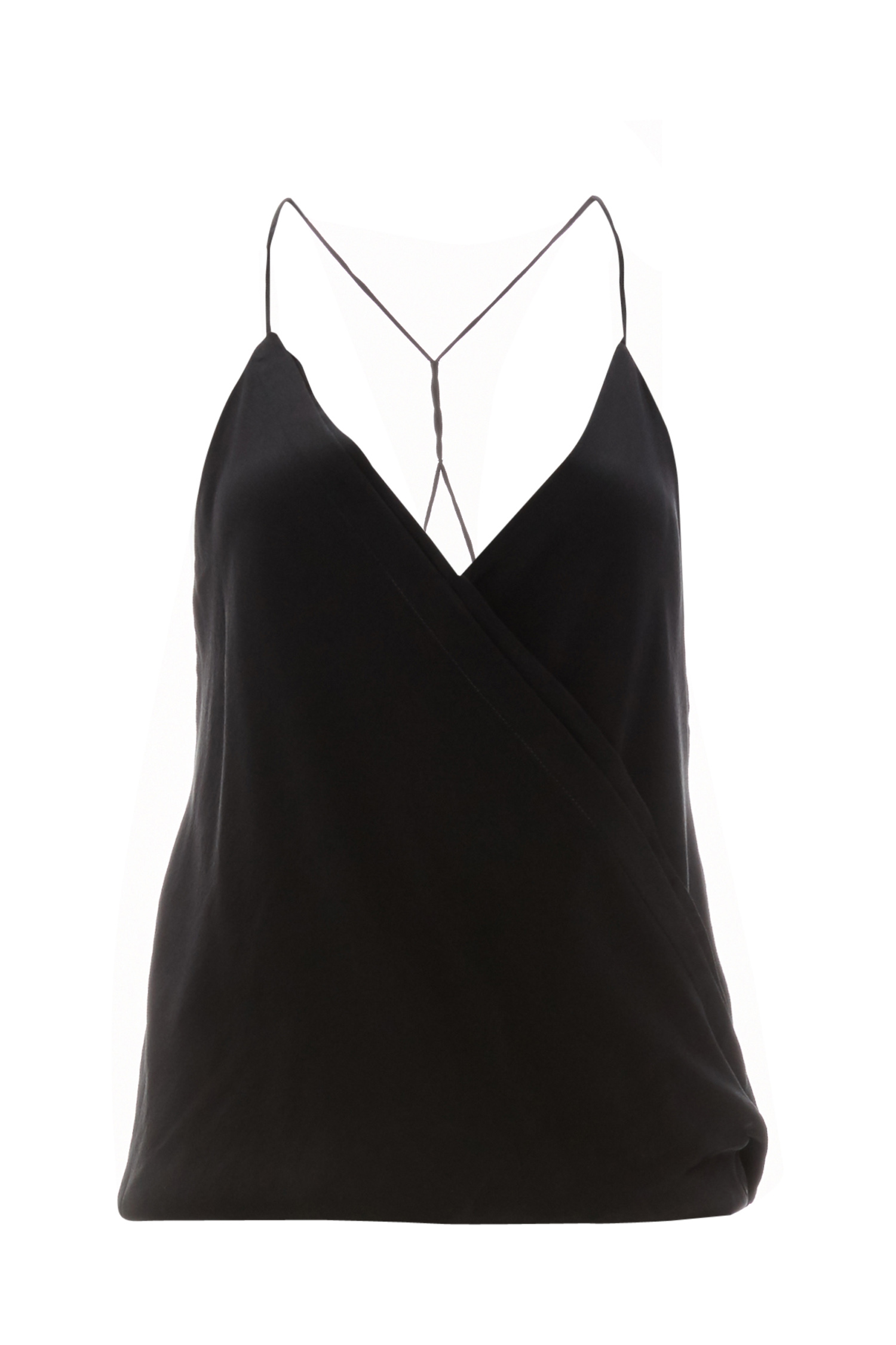 Paula Hermanny Barely There Wrap Silk Tank in Black | DAILYLOOK