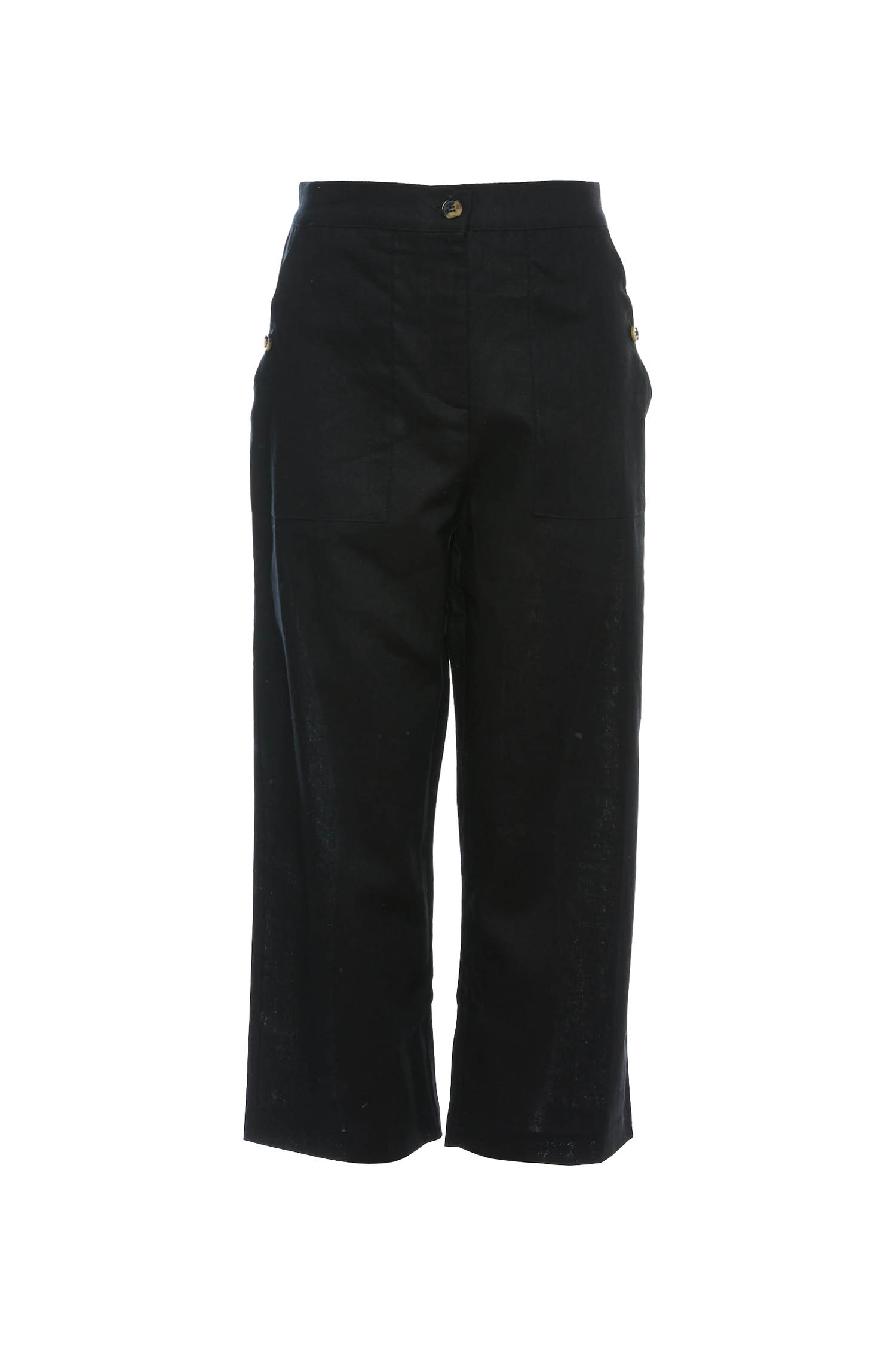 Mod Ref Cropped Linen Pants in Black S | DAILYLOOK