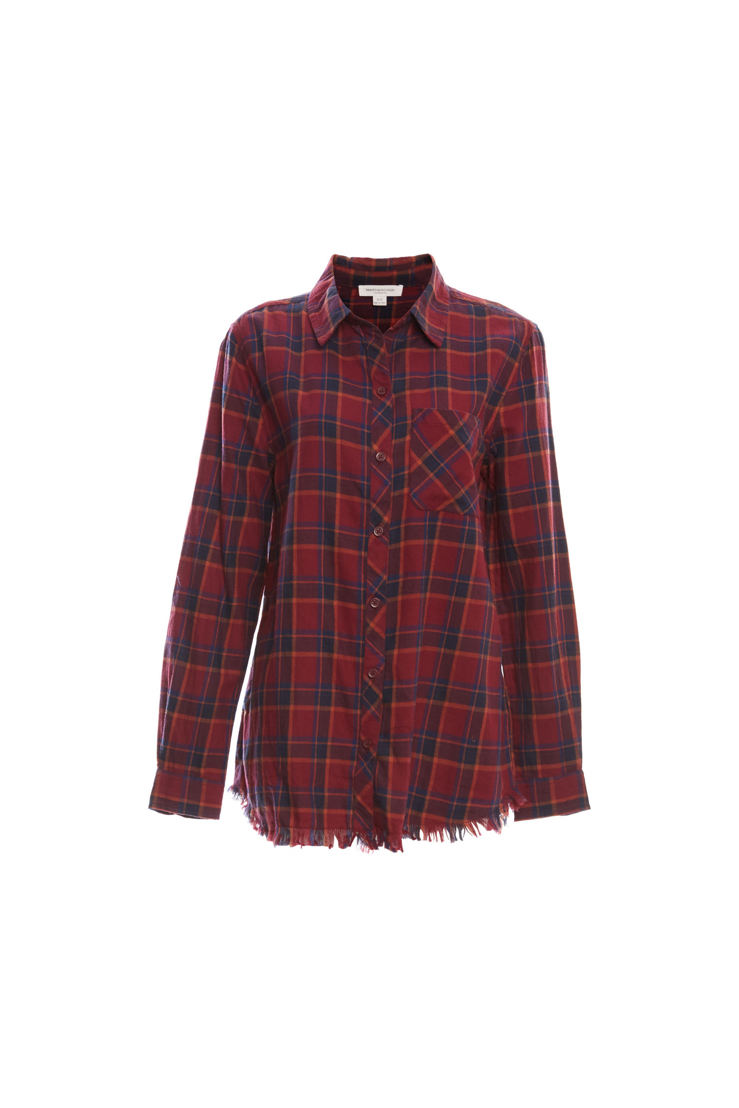 Beach Lunch Lounge Elyse Flannel Plaid in Wine XS | DAILYLOOK