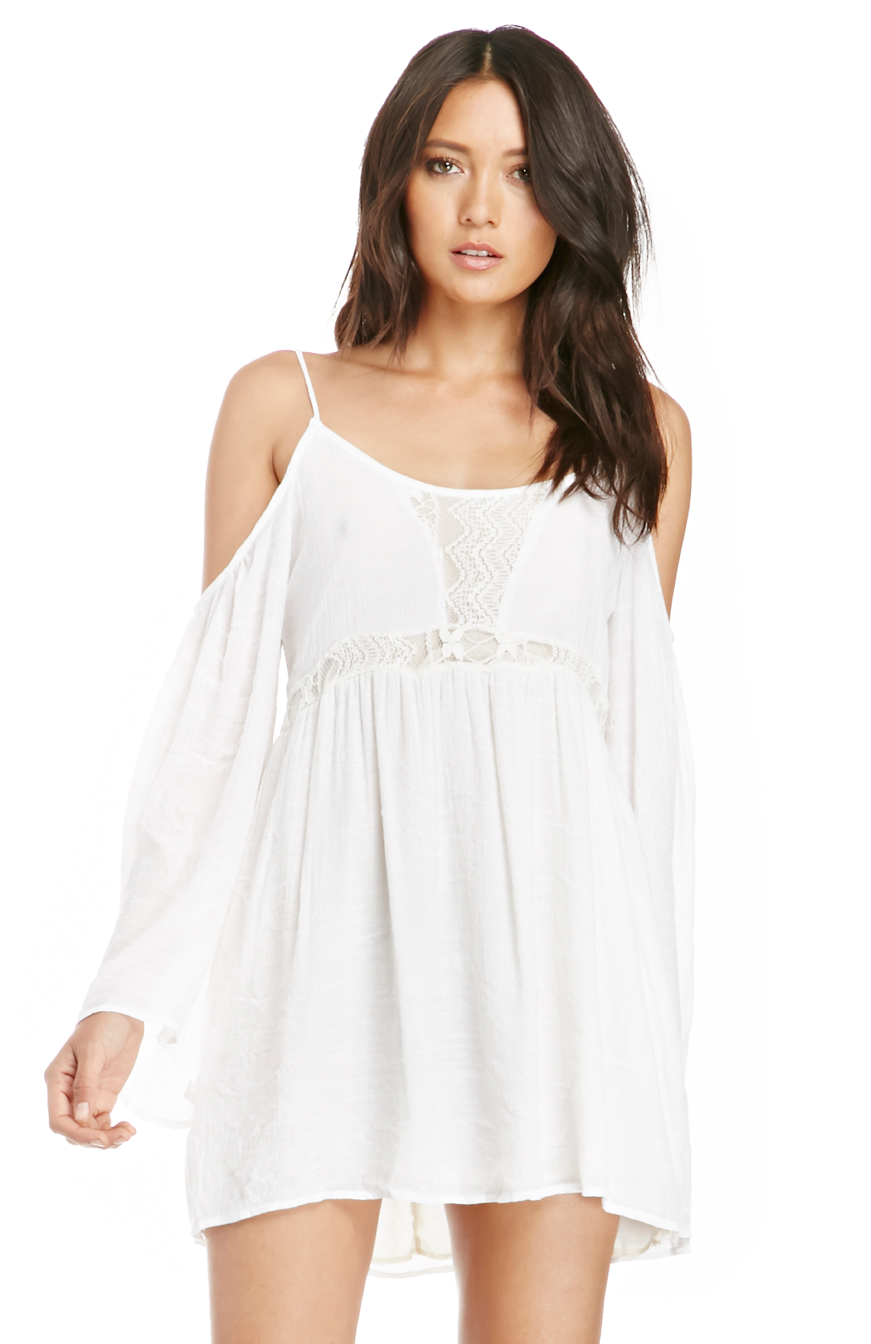 Gauzy Boho Dress in White | DAILYLOOK