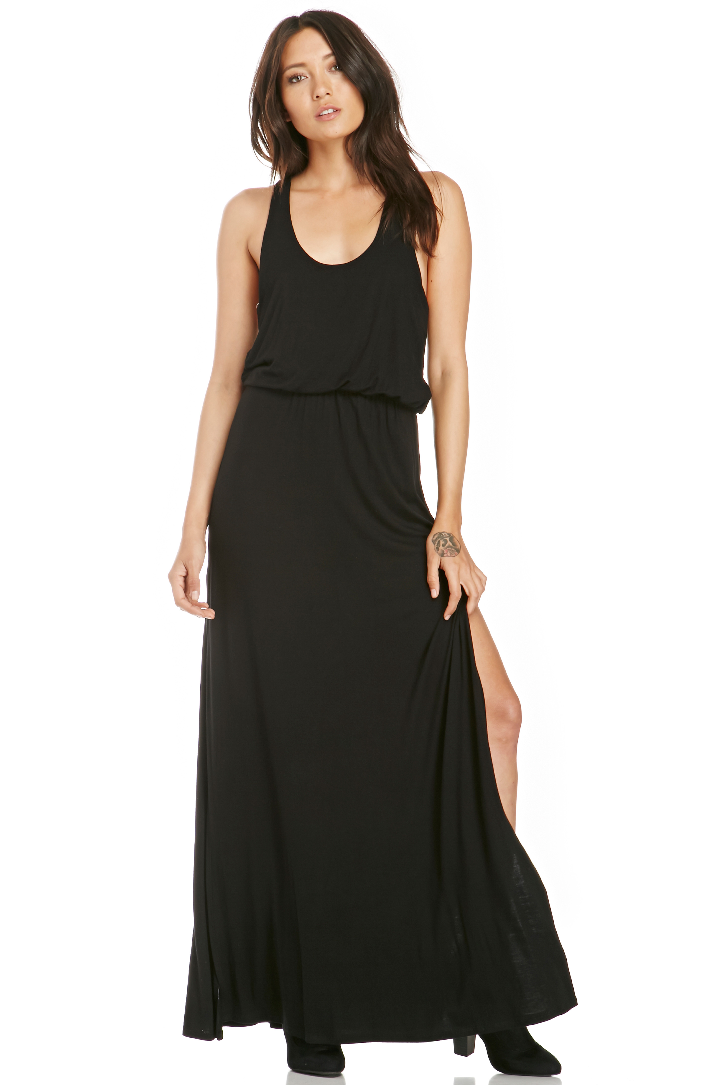DAILYLOOK Drop Waist Maxi Dress in Black DAILYLOOK