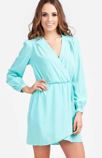 Dainty Faux Wrap Dress Slide 1