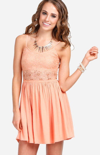 Floral Lace Top Dress Slide 1