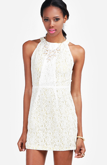 Lace Neon Underlay Dress Slide 1