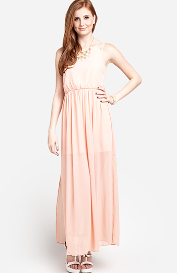 Lace Back Maxi Dress Slide 1