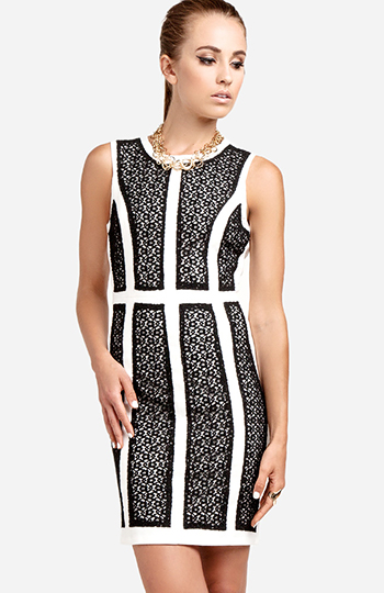 Framed Lace Dress Slide 1